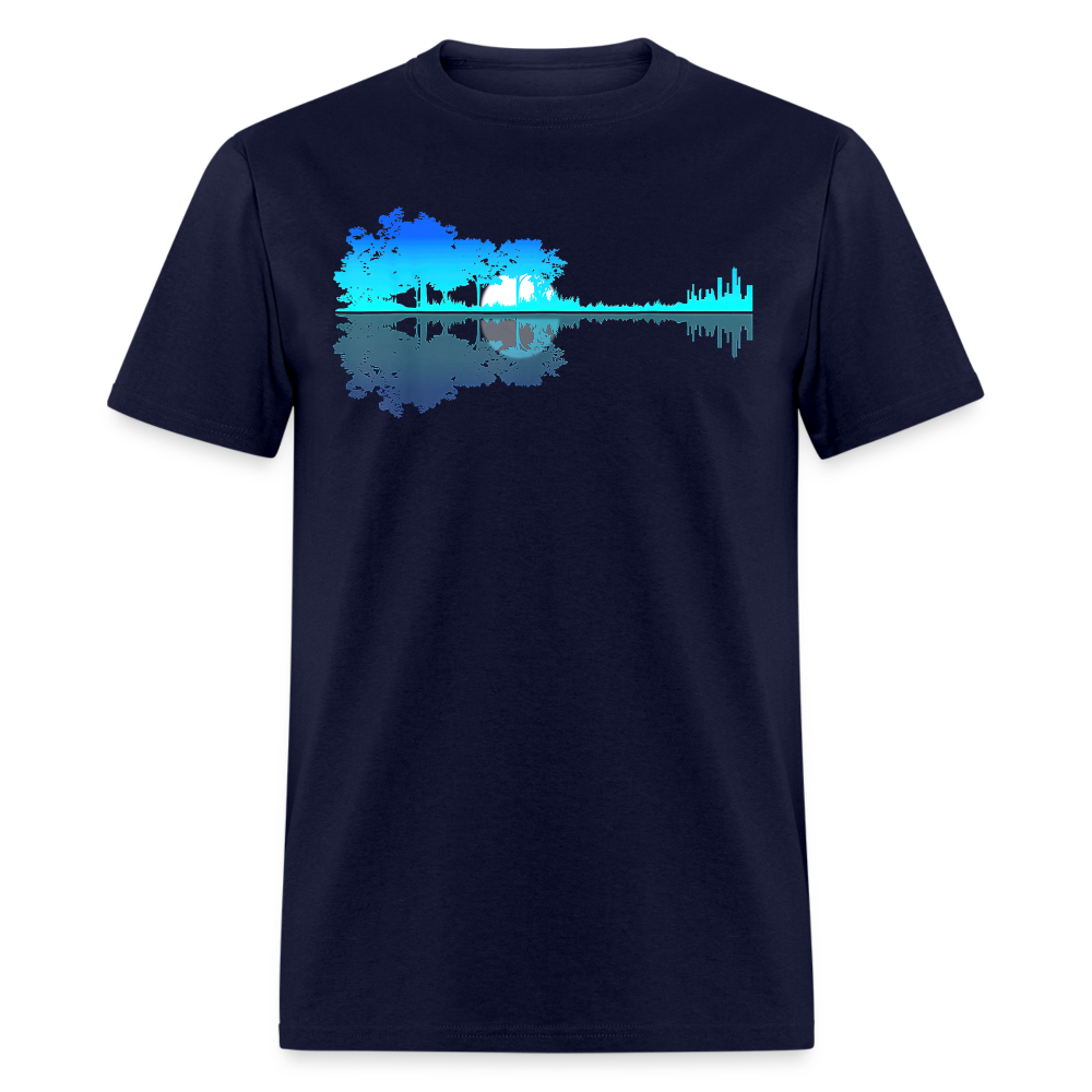 Guitar Lake Shadow Musician Graphic Tee Unisex Classic T-Shirt - navy
