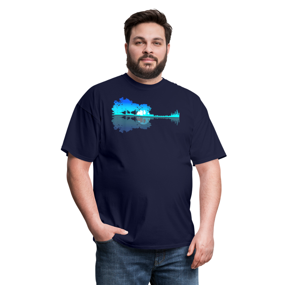 Guitar Lake Shadow Musician Graphic Tee Unisex Classic T-Shirt - navy