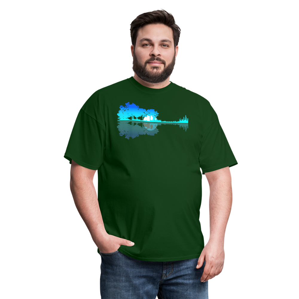 Guitar Lake Shadow Musician Graphic Tee Unisex Classic T-Shirt - forest green