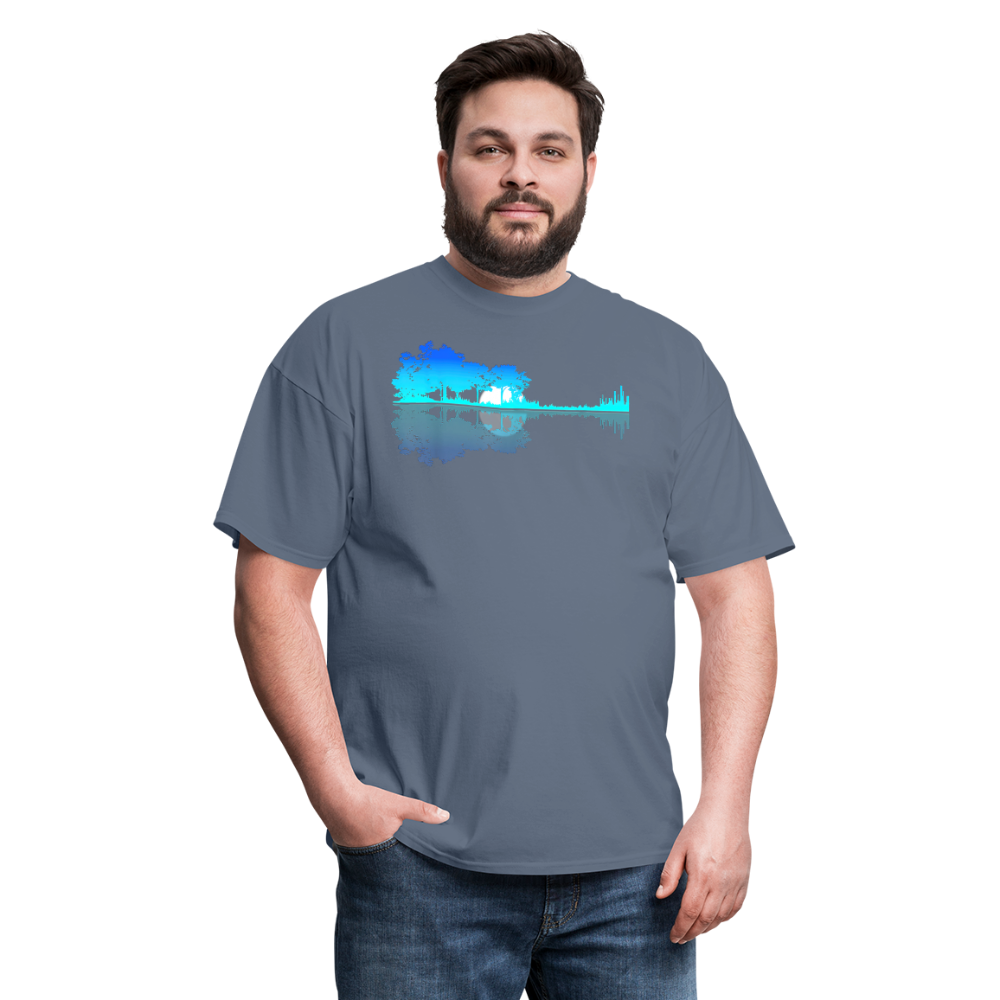 Guitar Lake Shadow Musician Graphic Tee Unisex Classic T-Shirt - denim