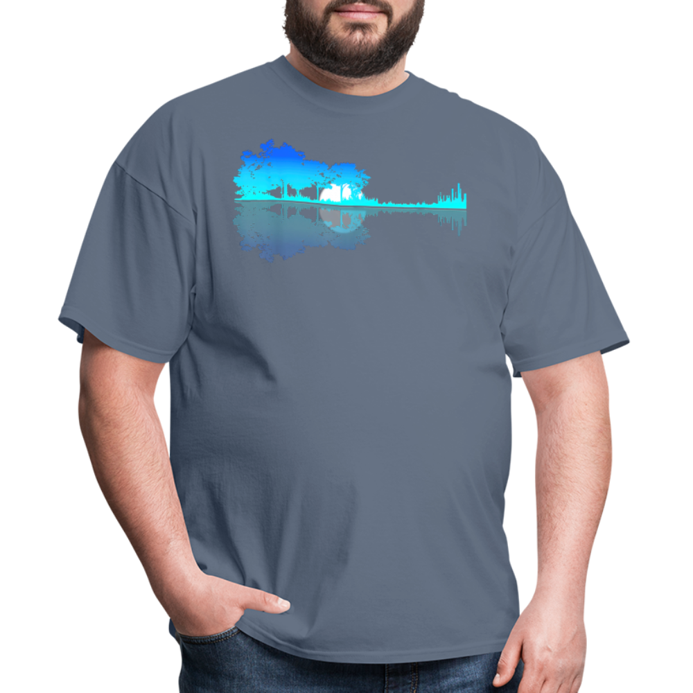 Guitar Lake Shadow Musician Graphic Tee Unisex Classic T-Shirt - denim
