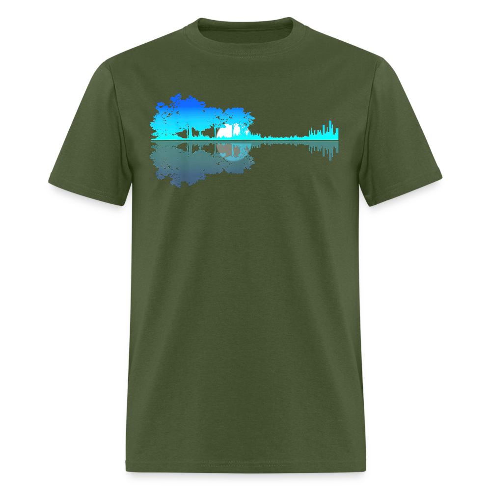 Guitar Lake Shadow Musician Graphic Tee Unisex Classic T-Shirt - military green