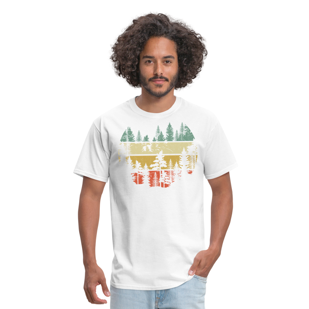Vintage Look Wildlife Trees Outdoors Nature Retro Forest Unisex Classic T-Shirt - white