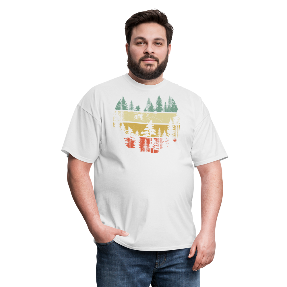 Vintage Look Wildlife Trees Outdoors Nature Retro Forest Unisex Classic T-Shirt - white