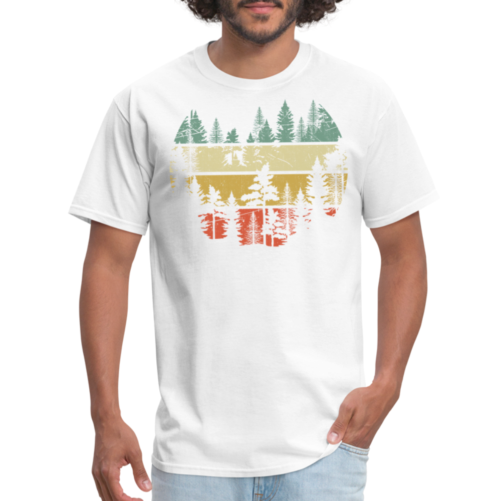 Vintage Look Wildlife Trees Outdoors Nature Retro Forest Unisex Classic T-Shirt - white