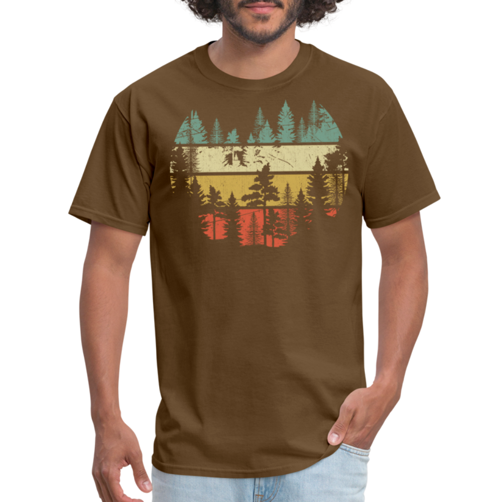 Vintage Look Wildlife Trees Outdoors Nature Retro Forest Unisex Classic T-Shirt - brown