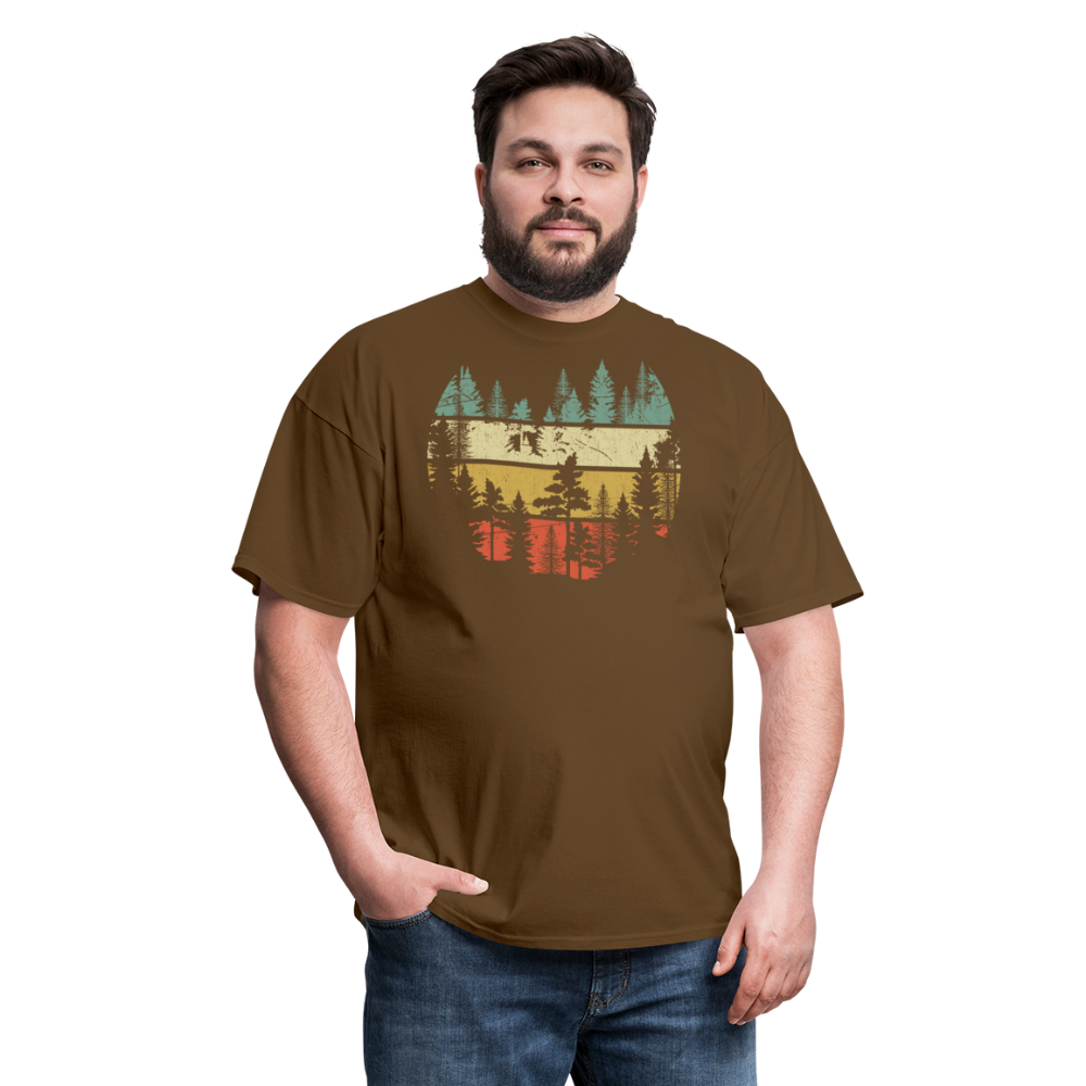 Vintage Look Wildlife Trees Outdoors Nature Retro Forest Unisex Classic T-Shirt - brown