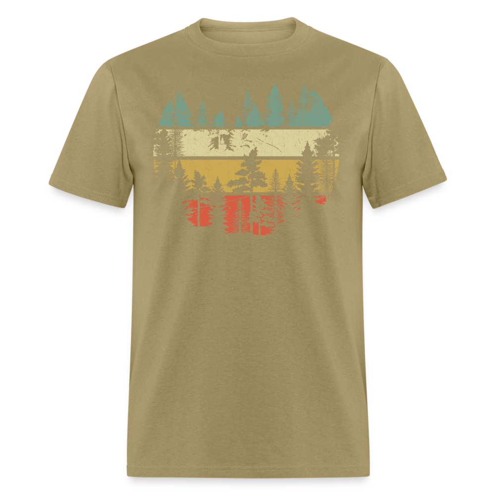 Vintage Look Wildlife Trees Outdoors Nature Retro Forest Unisex Classic T-Shirt - khaki
