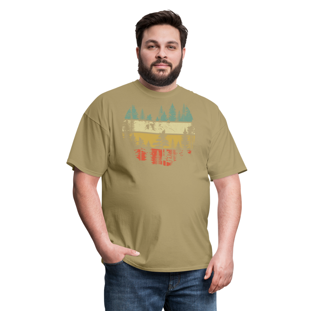 Vintage Look Wildlife Trees Outdoors Nature Retro Forest Unisex Classic T-Shirt - khaki