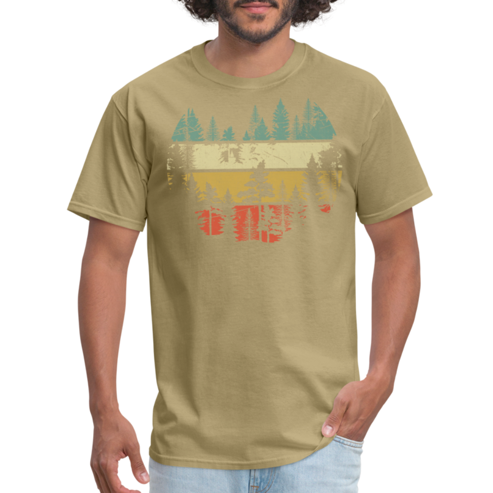 Vintage Look Wildlife Trees Outdoors Nature Retro Forest Unisex Classic T-Shirt - khaki