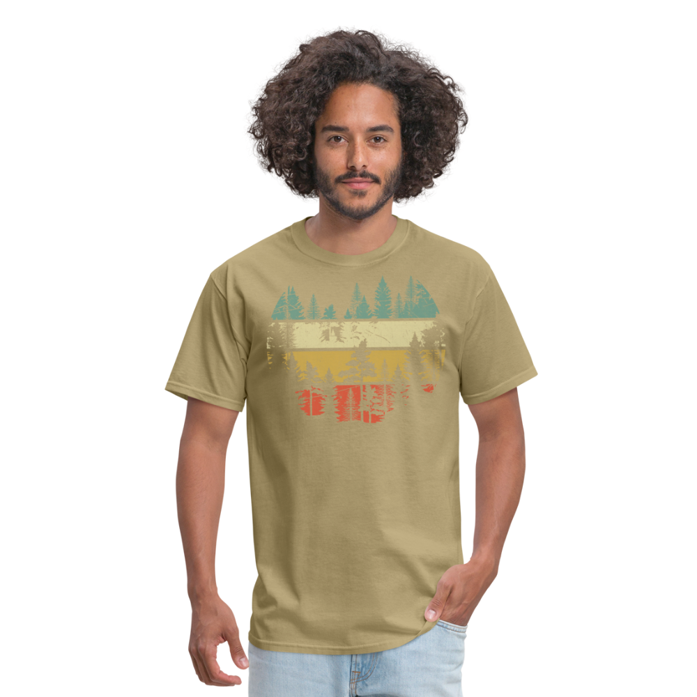 Vintage Look Wildlife Trees Outdoors Nature Retro Forest Unisex Classic T-Shirt - khaki