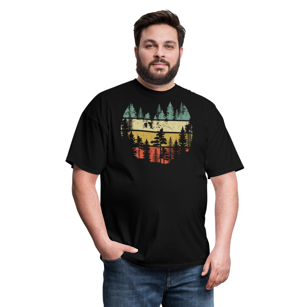 Vintage Look Wildlife Trees Outdoors Nature Retro Forest Unisex Classic T-Shirt - black