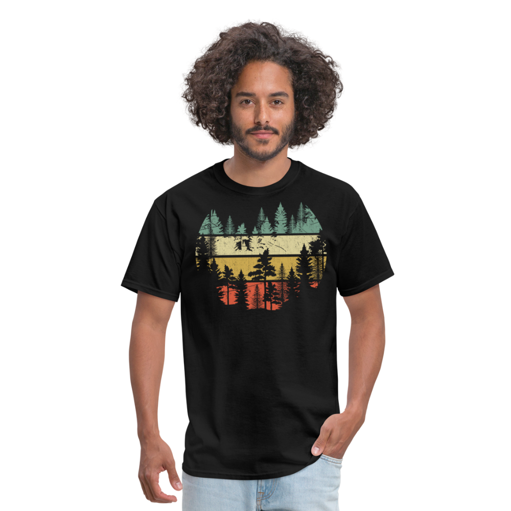Vintage Look Wildlife Trees Outdoors Nature Retro Forest Unisex Classic T-Shirt - black