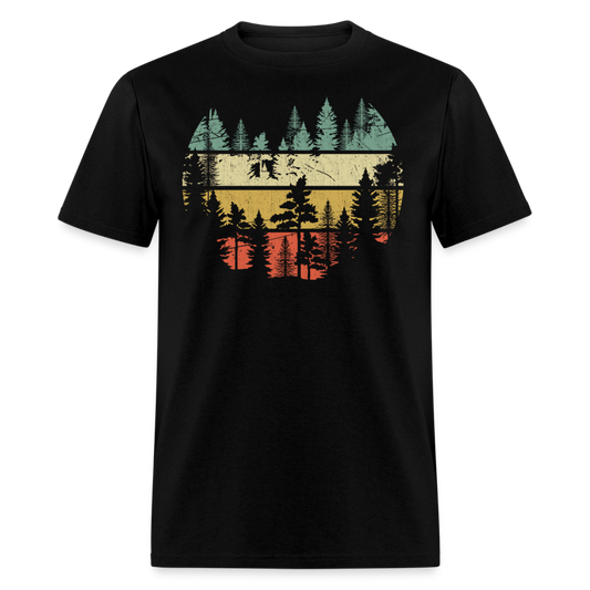 Vintage Look Wildlife Trees Outdoors Nature Retro Forest Unisex Classic T-Shirt - black