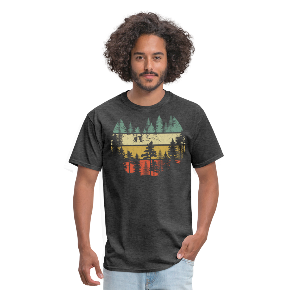 Vintage Look Wildlife Trees Outdoors Nature Retro Forest Unisex Classic T-Shirt - heather black