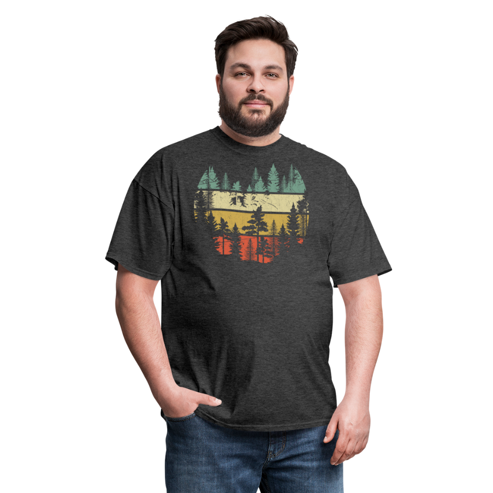 Vintage Look Wildlife Trees Outdoors Nature Retro Forest Unisex Classic T-Shirt - heather black