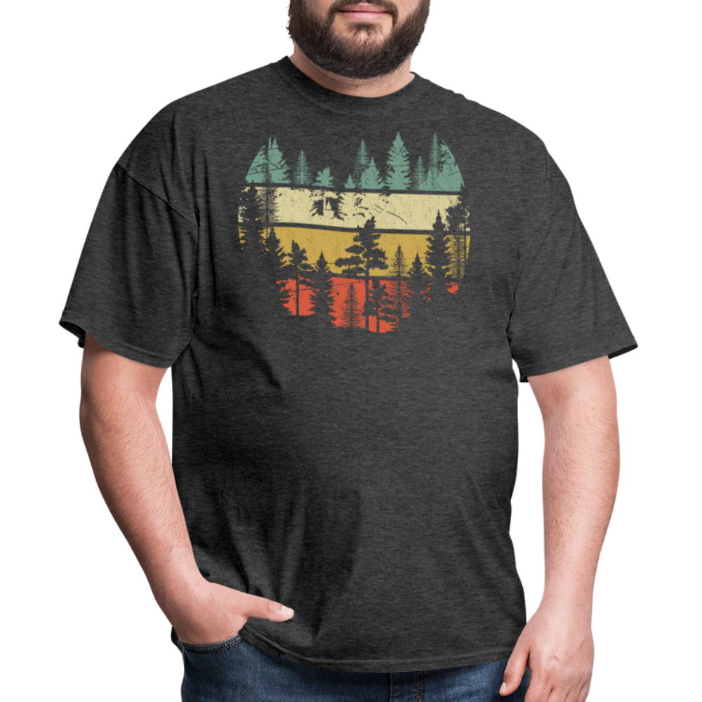 Vintage Look Wildlife Trees Outdoors Nature Retro Forest Unisex Classic T-Shirt - heather black