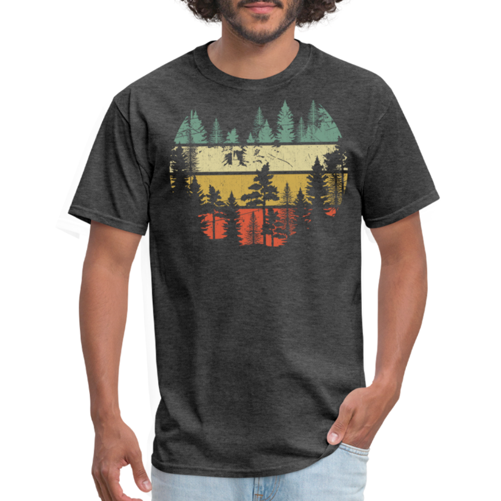 Vintage Look Wildlife Trees Outdoors Nature Retro Forest Unisex Classic T-Shirt - heather black
