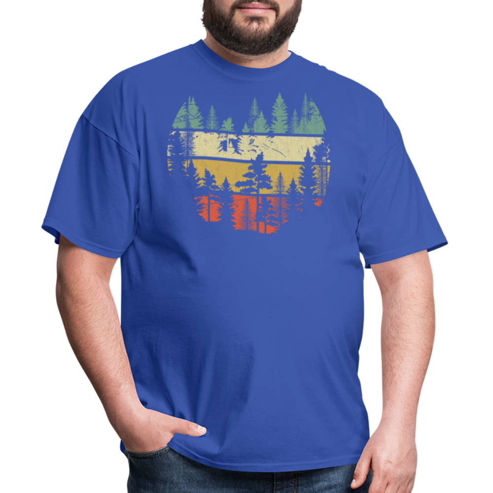 Vintage Look Wildlife Trees Outdoors Nature Retro Forest Unisex Classic T-Shirt - royal blue