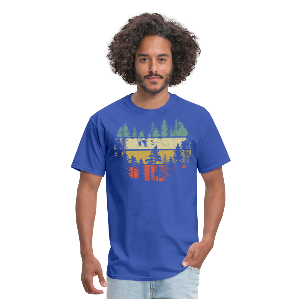Vintage Look Wildlife Trees Outdoors Nature Retro Forest Unisex Classic T-Shirt - royal blue