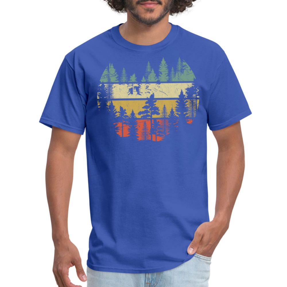 Vintage Look Wildlife Trees Outdoors Nature Retro Forest Unisex Classic T-Shirt - royal blue