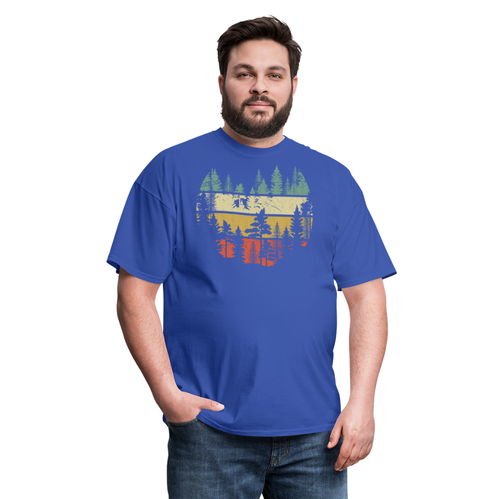 Vintage Look Wildlife Trees Outdoors Nature Retro Forest Unisex Classic T-Shirt - royal blue