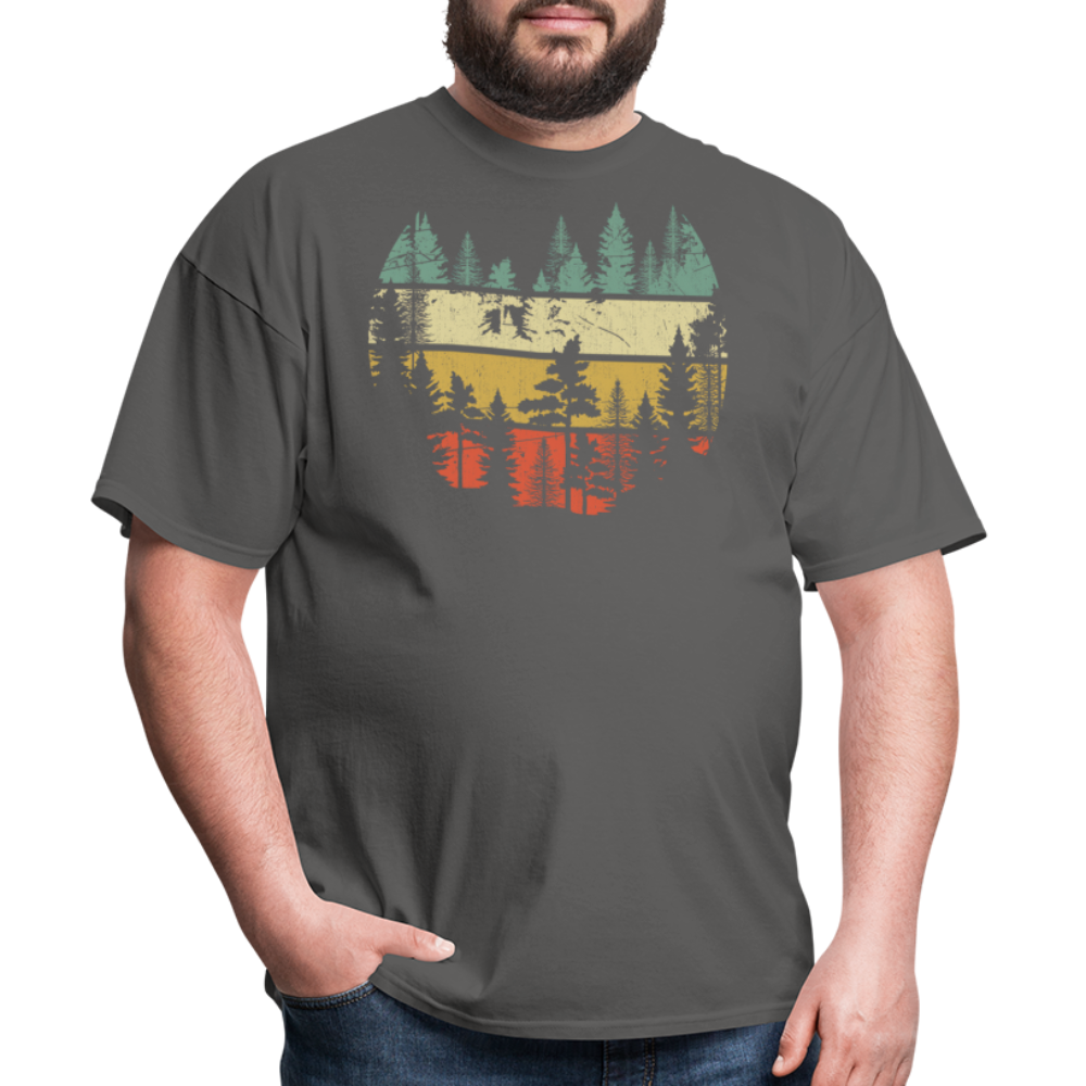 Vintage Look Wildlife Trees Outdoors Nature Retro Forest Unisex Classic T-Shirt - charcoal