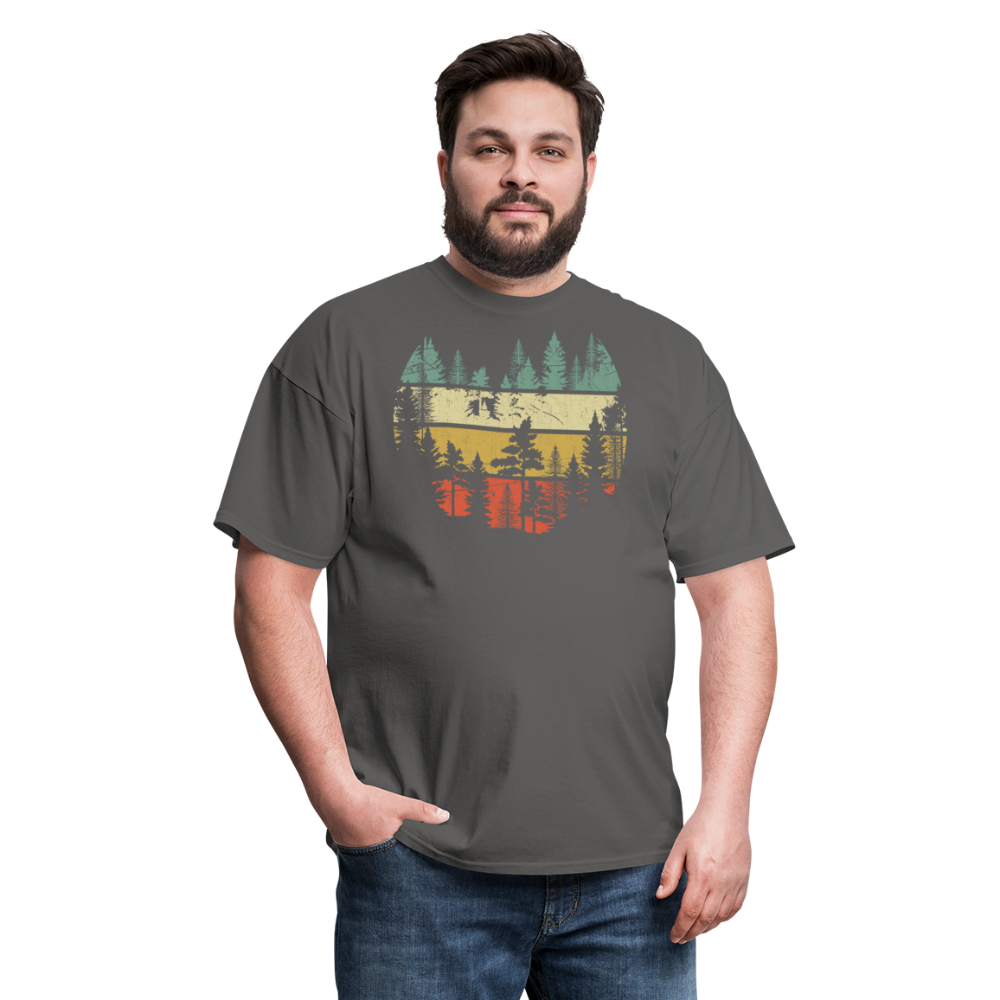 Vintage Look Wildlife Trees Outdoors Nature Retro Forest Unisex Classic T-Shirt - charcoal