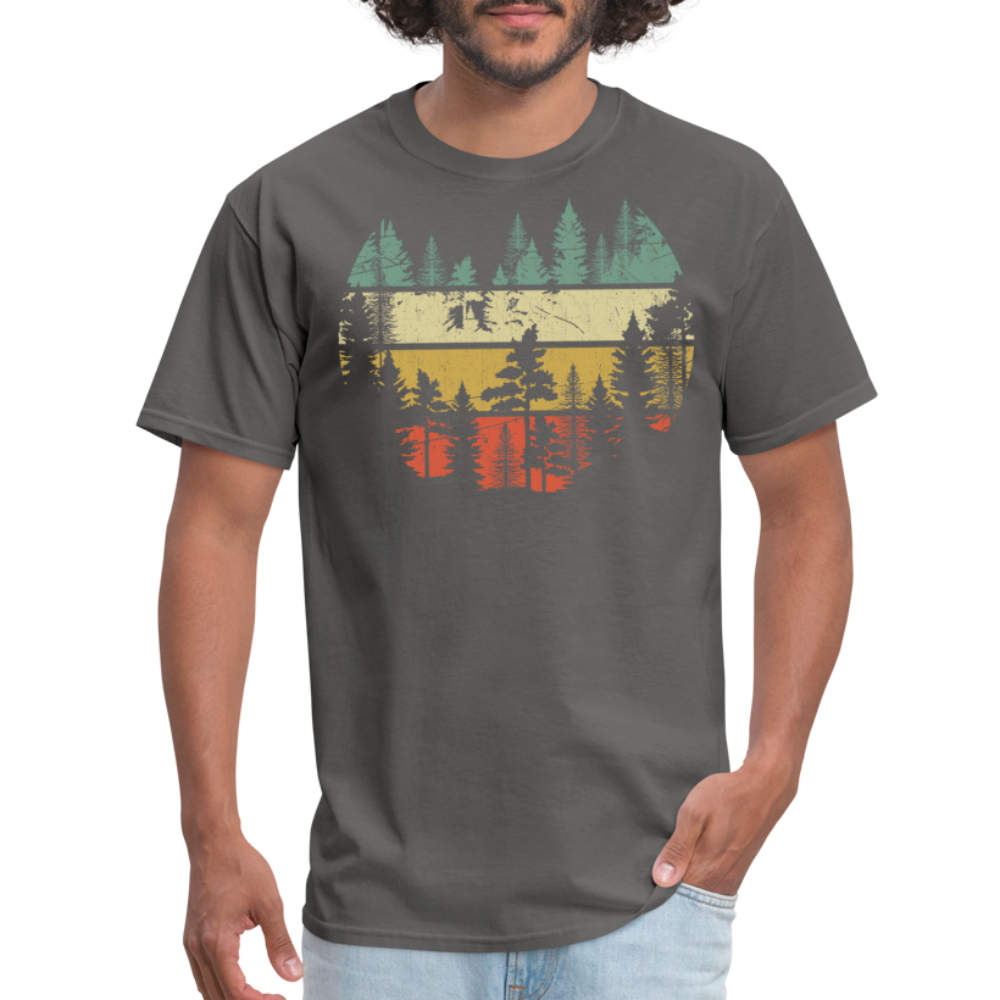 Vintage Look Wildlife Trees Outdoors Nature Retro Forest Unisex Classic T-Shirt - charcoal