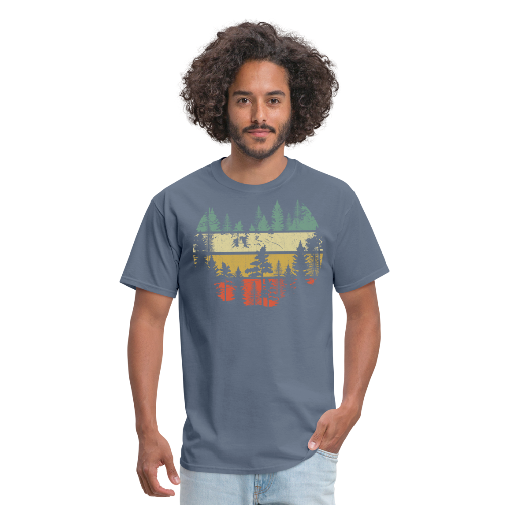 Vintage Look Wildlife Trees Outdoors Nature Retro Forest Unisex Classic T-Shirt - denim