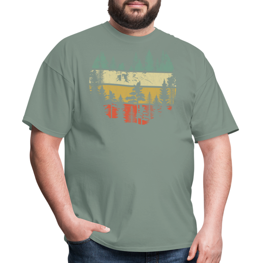 Vintage Look Wildlife Trees Outdoors Nature Retro Forest Unisex Classic T-Shirt - sage