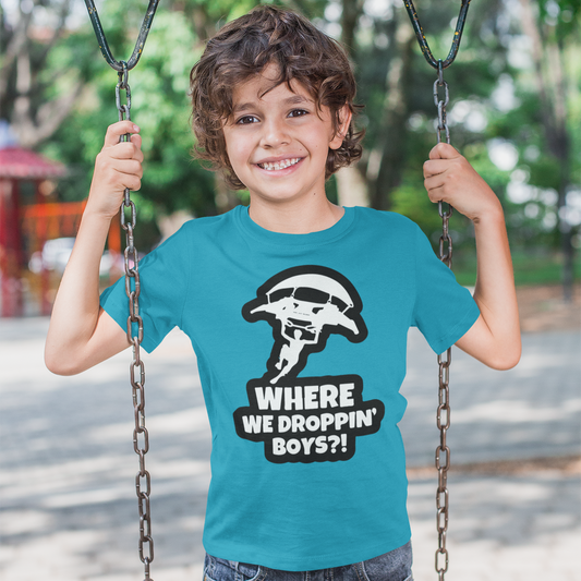 Where We Droppin' Kids' Video Game T-Shirt