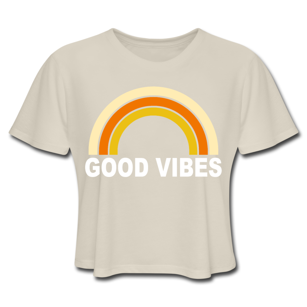 Hippy Rainbow Good Vibes Women's Cropped T-Shirt