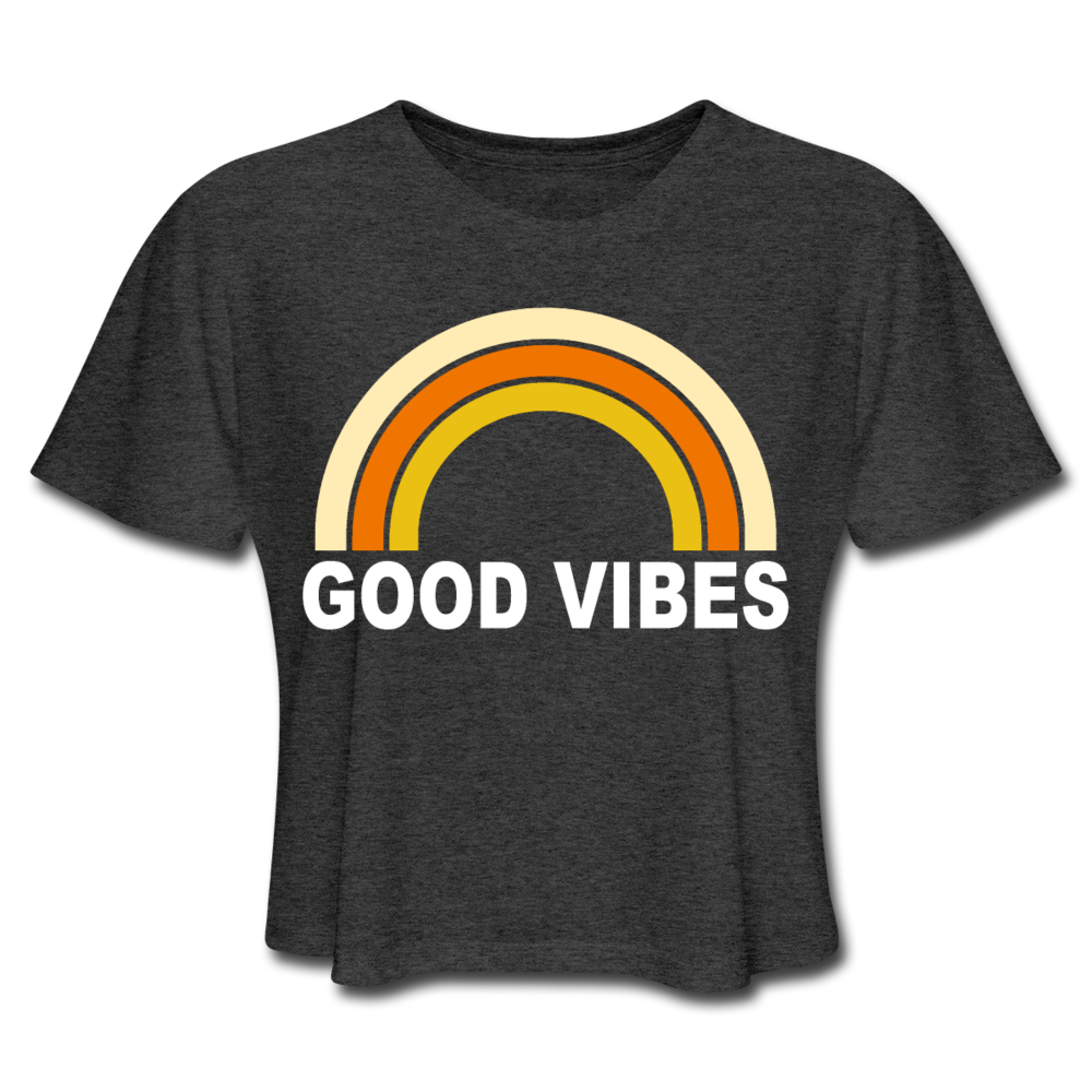 Hippy Rainbow Good Vibes Women's Cropped T-Shirt