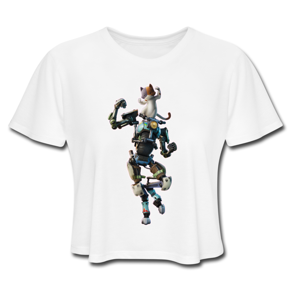 Kit Fortnite Women's Cropped Video Game T-Shirt - white