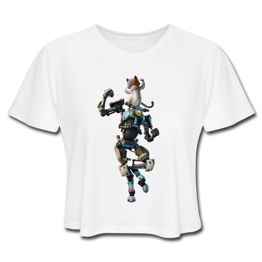 Kit Fortnite Women's Cropped Video Game T-Shirt - white