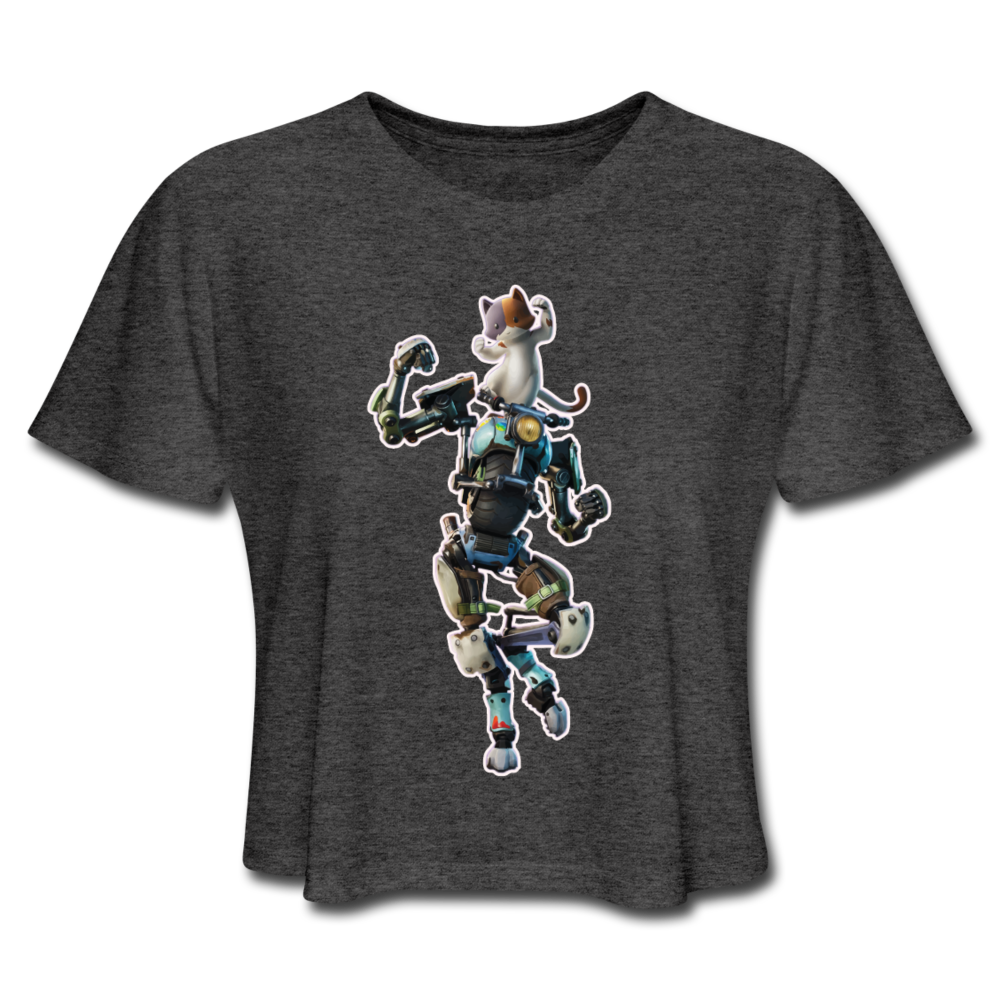 Kit Fortnite Women's Cropped Video Game T-Shirt - deep heather