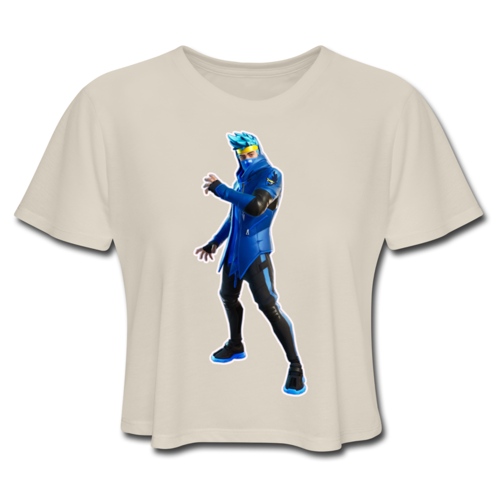 Ninja Fortnite Women's Cropped Video Game T-Shirt - dust