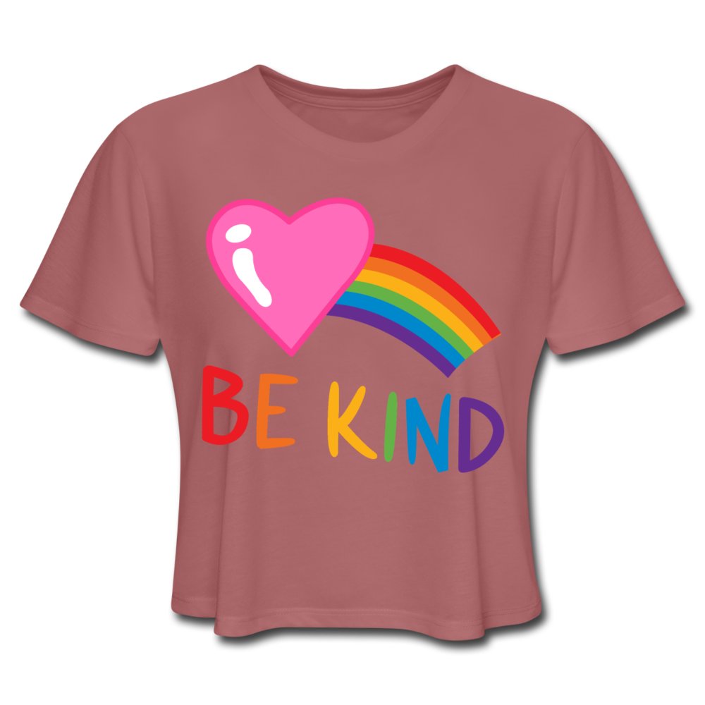 Rainbow Heart Be Kind Women's Cropped T-Shirt