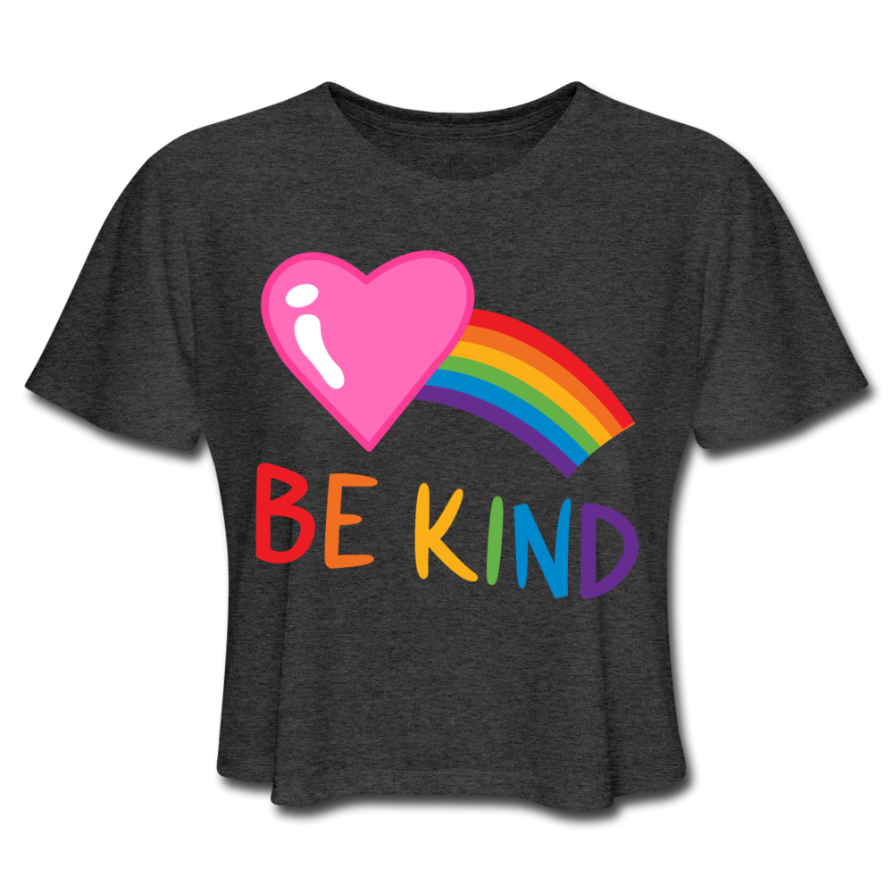 Rainbow Heart Be Kind Women's Cropped T-Shirt