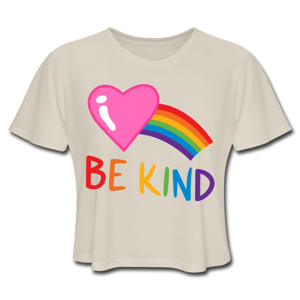 Rainbow Heart Be Kind Women's Cropped T-Shirt