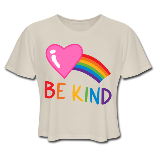 Rainbow Heart Be Kind Women's Cropped T-Shirt