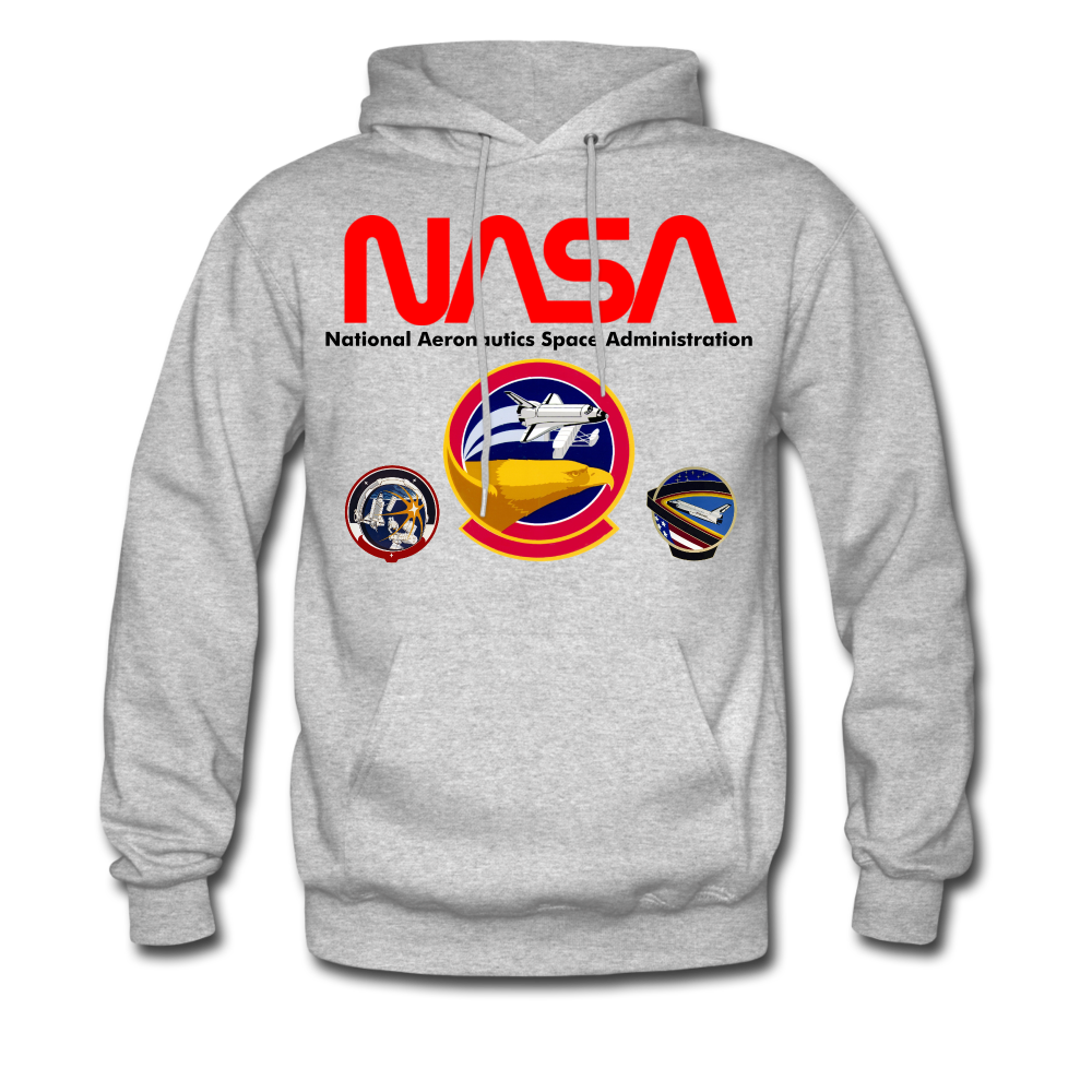 NASA Shuttle Flight Patches Hoodie - heather gray