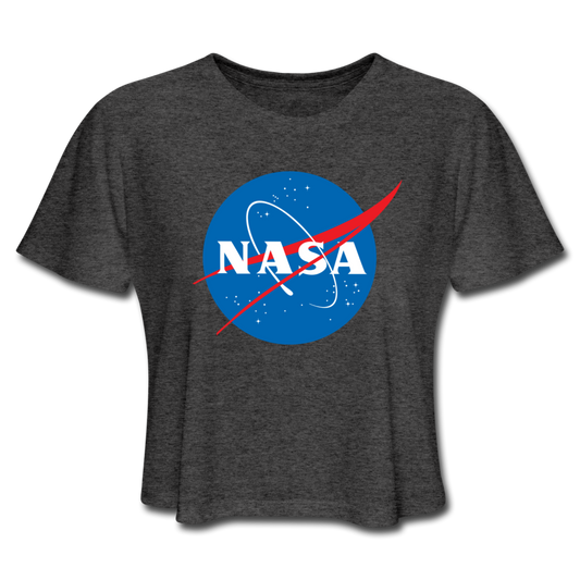 NASA Insignia Meatball Logo Women's Dark Grey Tee - deep heather