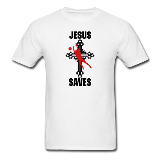 Jesus Saves Tee - white