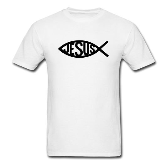 Jesus Fish Tee Bright - white