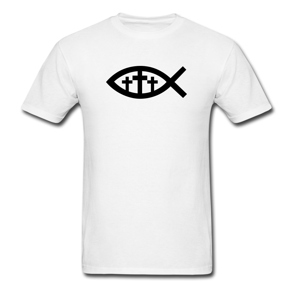 Three Crosses Tee Bright - white