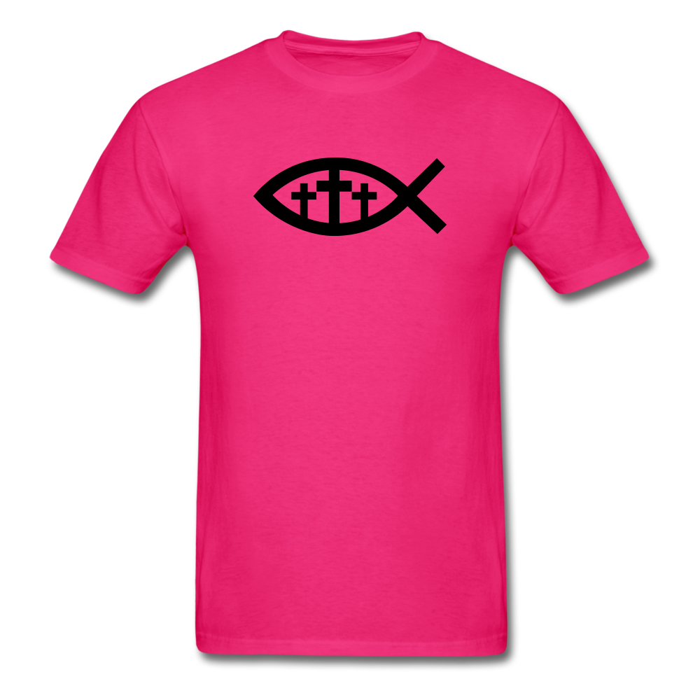 Three Crosses Tee Bright - fuchsia