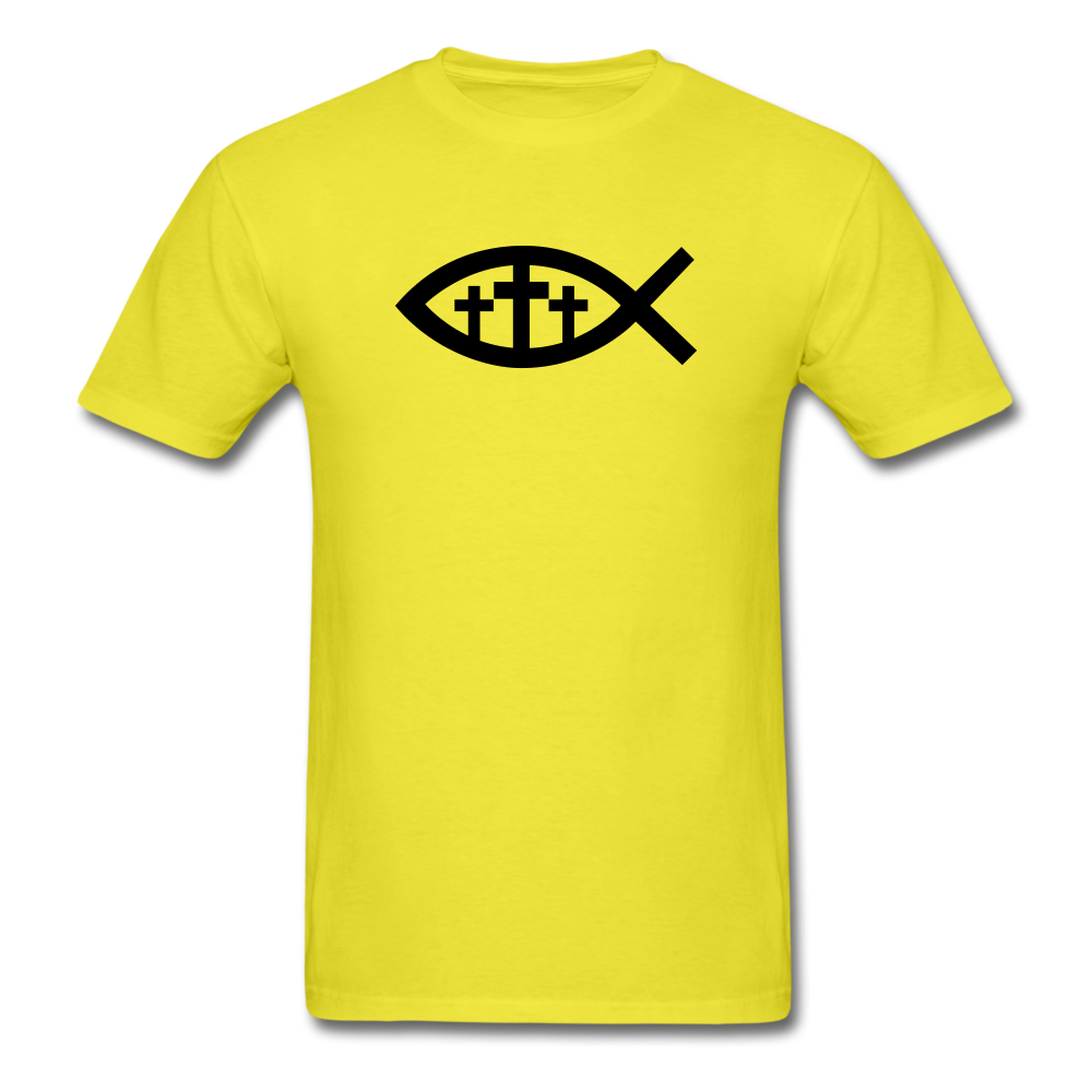Three Crosses Tee Bright - yellow