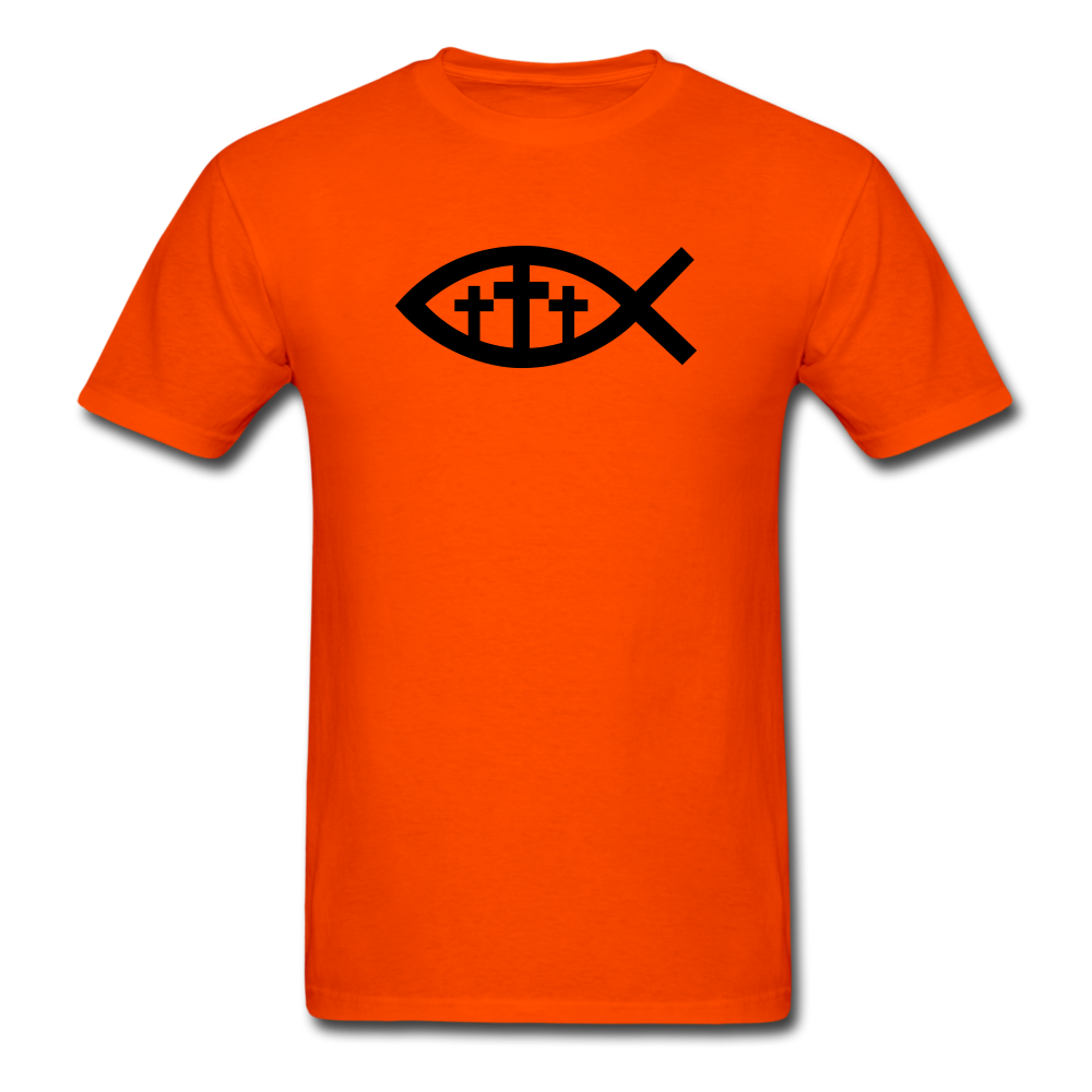 Three Crosses Tee Bright - orange